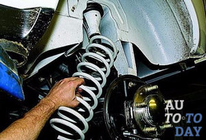 Замена пружины задней подвески