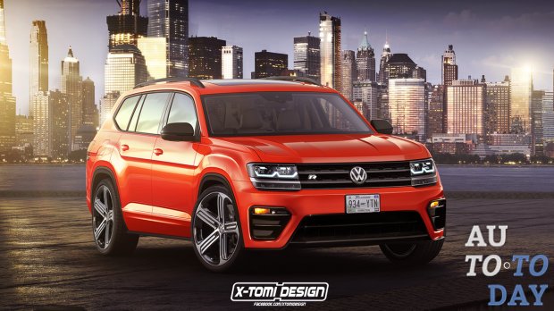 Спортивный кроссовер Volkswagen Atlas R может получить яркий апельсиновый цвет