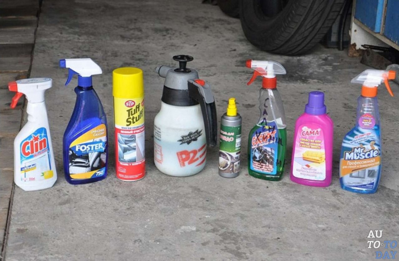 Чем можно отмыть автомобиль. Средства для химчистки автомобиля. Чистка салона автомобиля. Химия для чистки салона автомобиля. Чистка салона авто своими руками.