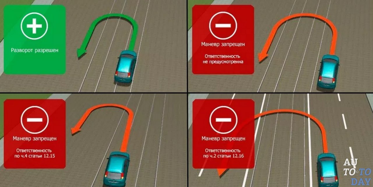 Разворот через трамвайные пути