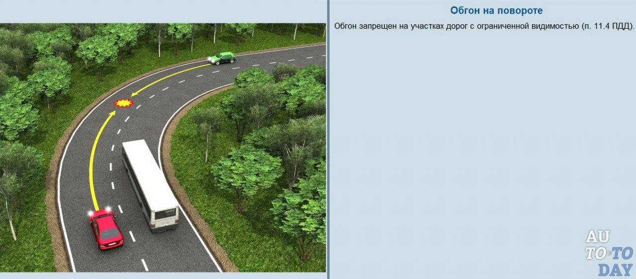 Запрет обгона на участках с ограниченной видимостью Запрет обгона на участках с ограниченной видимостью