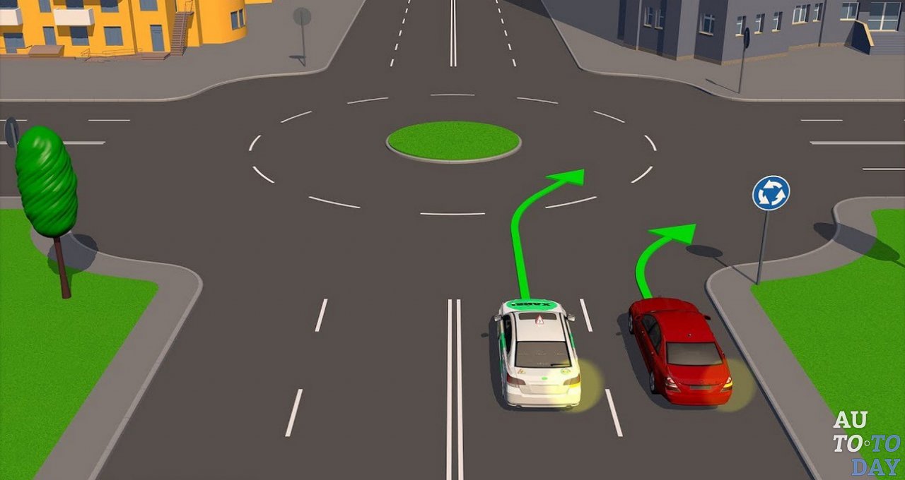Проезд перекрёстков с круговым движением