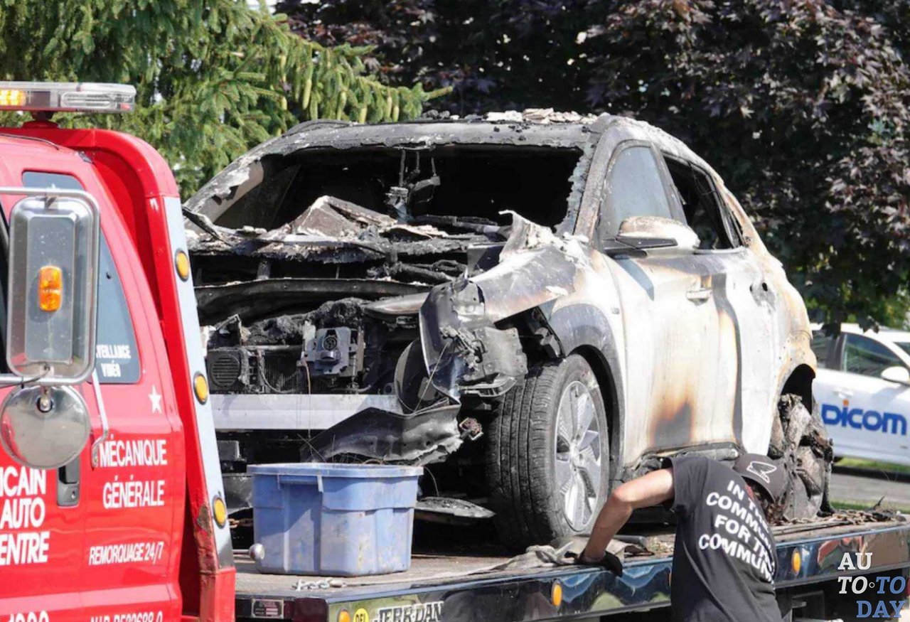 Электрическая Hyundai Kona взорвалась в гараже Электрическая Hyundai Kona взорвалась в гараже