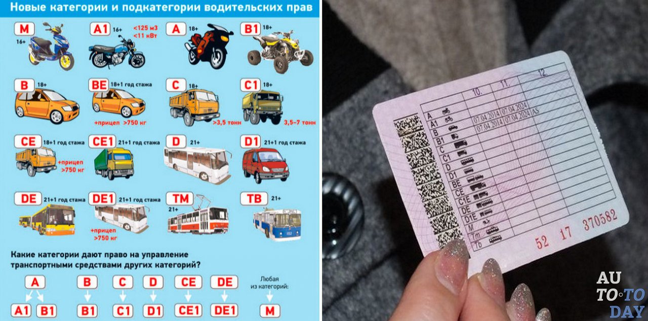 Категории водительских прав