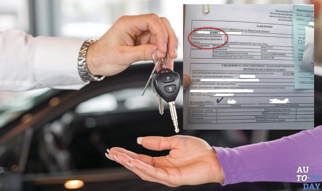 Прекращение регистрации в связи с продажей Прекращение регистрации в связи с продажей