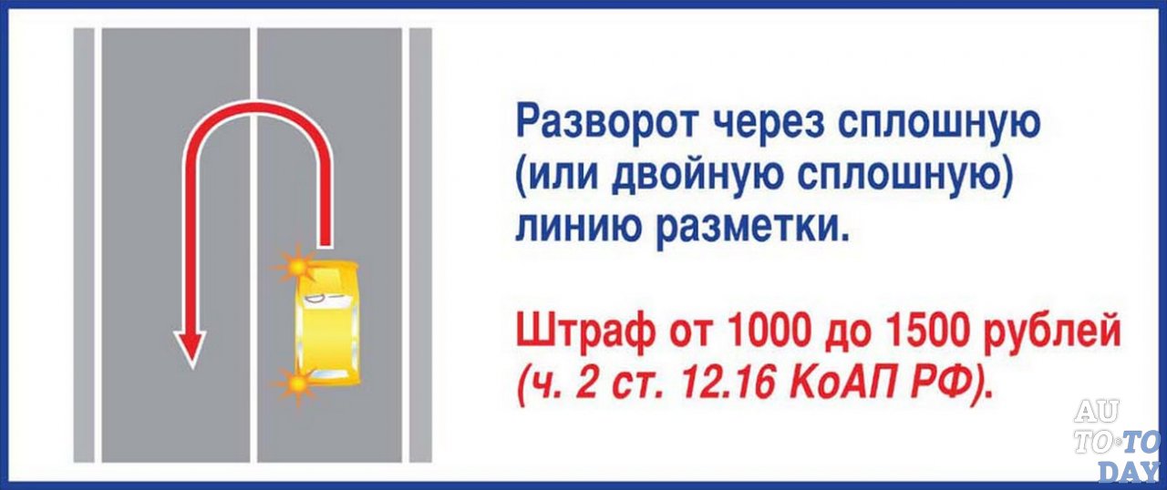 Штраф за разворот на сплошной Штраф за разворот на сплошной