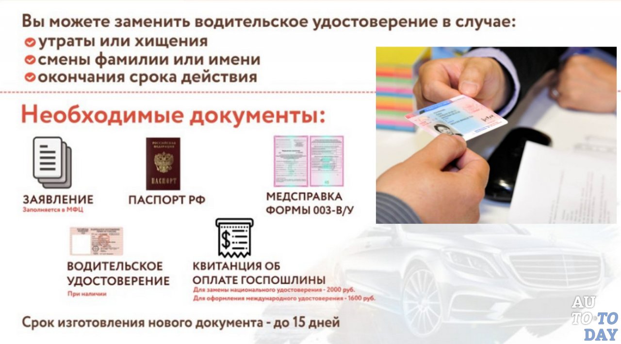 Изменение сроков водительского удостоверения