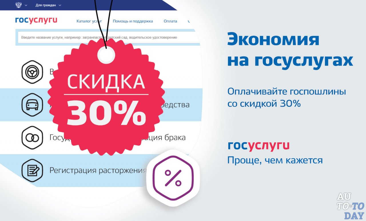 Оплата через Госуслуги со скидкой