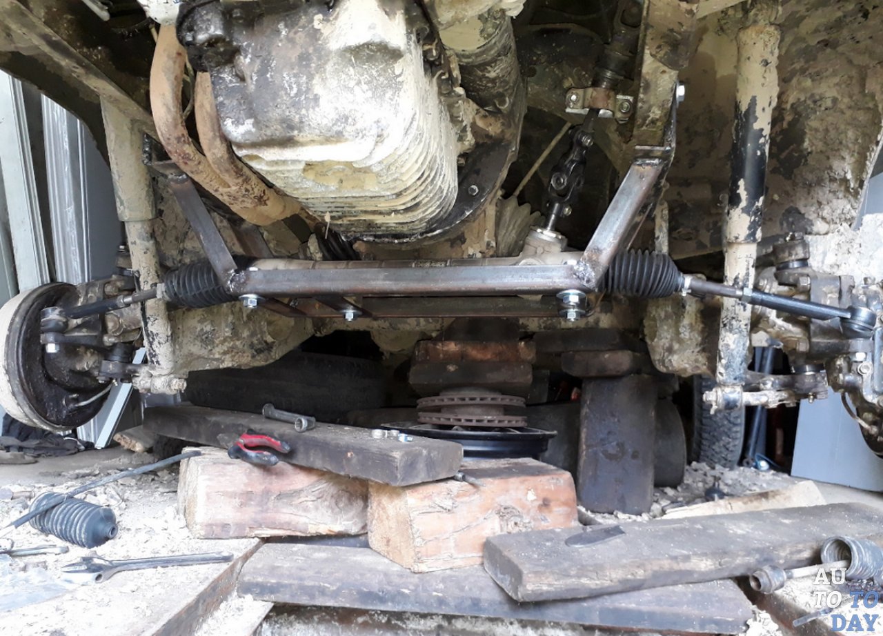 Установка рулевой рейки