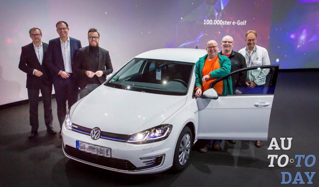 Электромобили продолжают набирать популярность: VW отмечает 100-тысячный проданный e-Golf  
